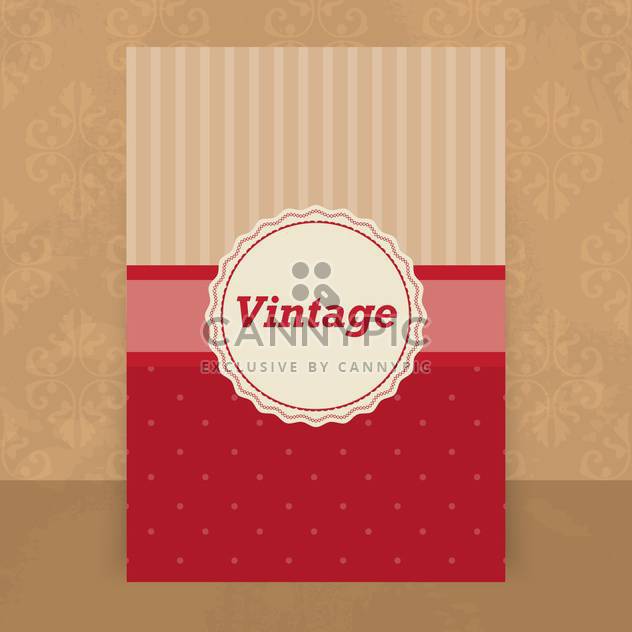 Vector vintage card in red and beige colors ,vector illustration - бесплатный vector #132256