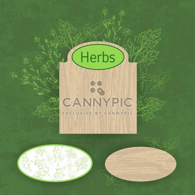 green herbal and eco labels background - Free vector #132546