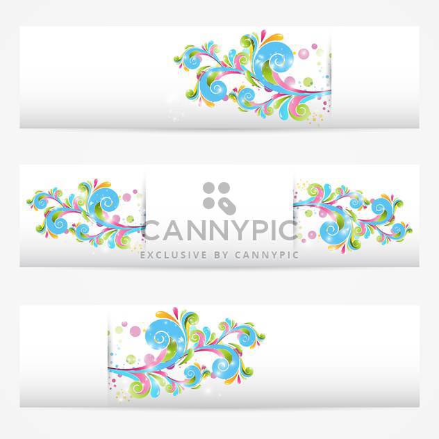 vector abstract floral cards collection - Free vector #132626
