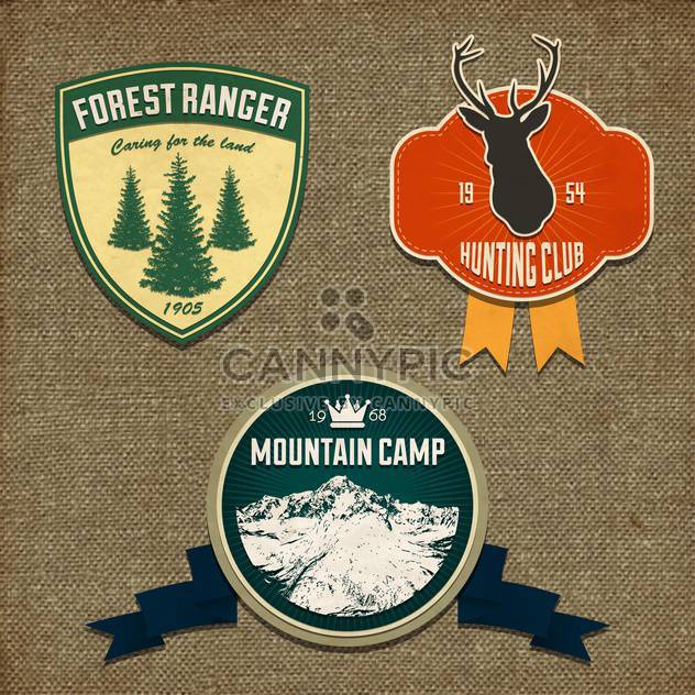 adventure badges and hunting logo emblems - бесплатный vector #132996