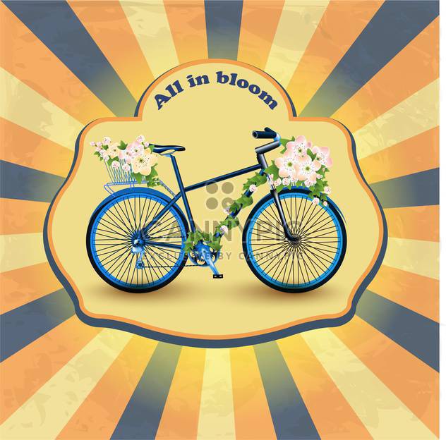 vintage bicycle with flowers in basket - Kostenloses vector #133336