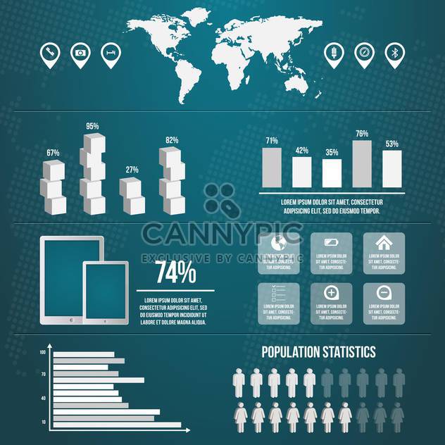 business infographics with population statistics - Free vector #133366