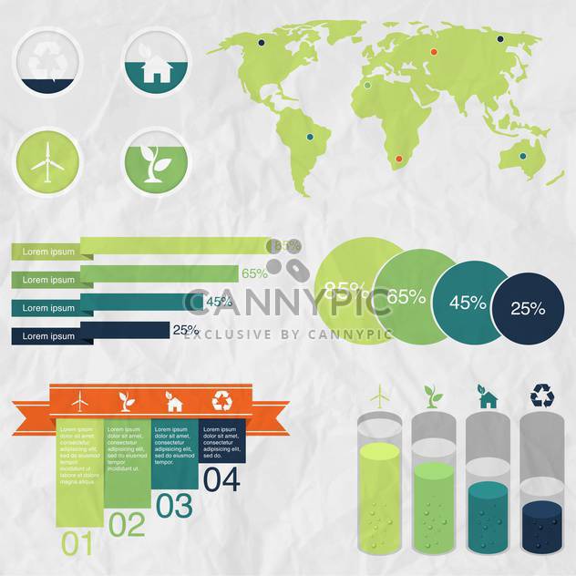 ecology infographics collection with charts - бесплатный vector #133526