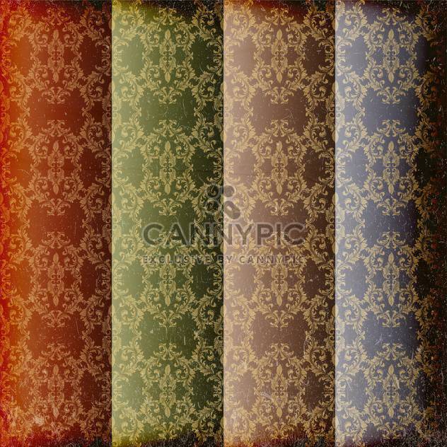 set of seamless damask patterns - vector gratuit #133646 