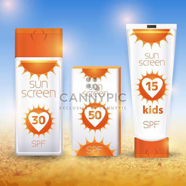 sun cream containers illustration - vector #133666 gratis