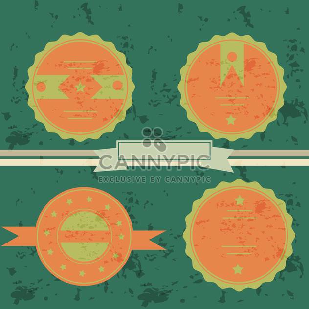 set of labels on green background - vector gratuit #133786 