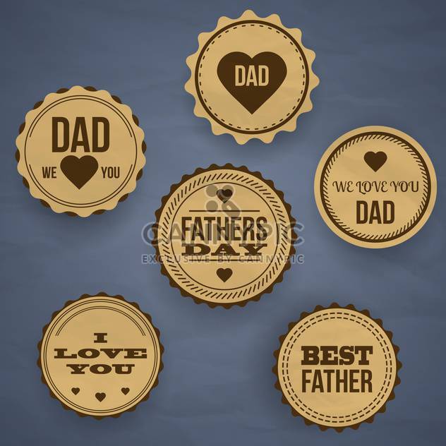 vintage happy father's day labels and icons - Free vector #133896