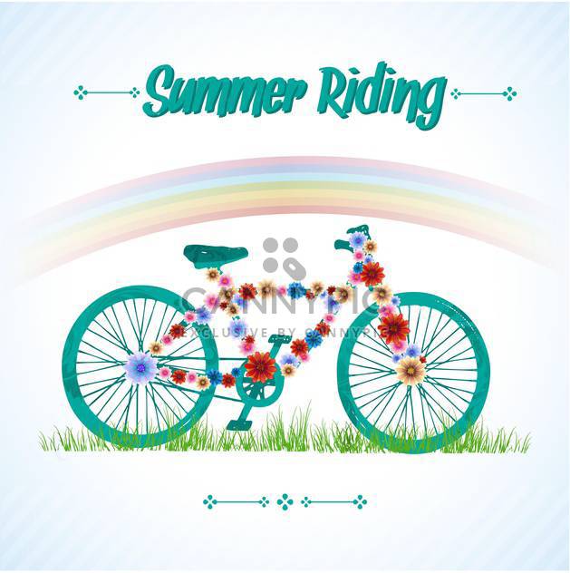 summer time vintage bicycle poster - Kostenloses vector #133926