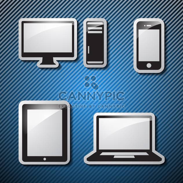 set of monitor, tablet and smart phone - vector gratuit #133966 
