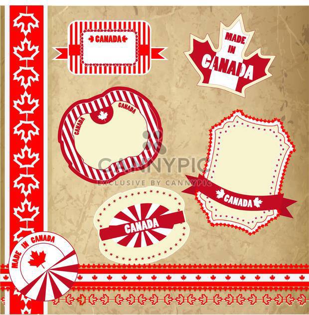 set of canada labels, badges and stickers - бесплатный vector #134066