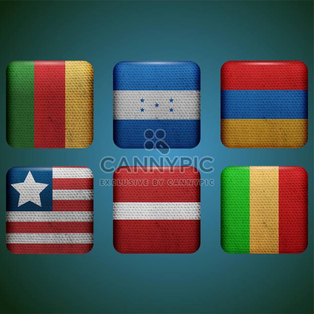 different countries vector flags set - vector gratuit #134306 