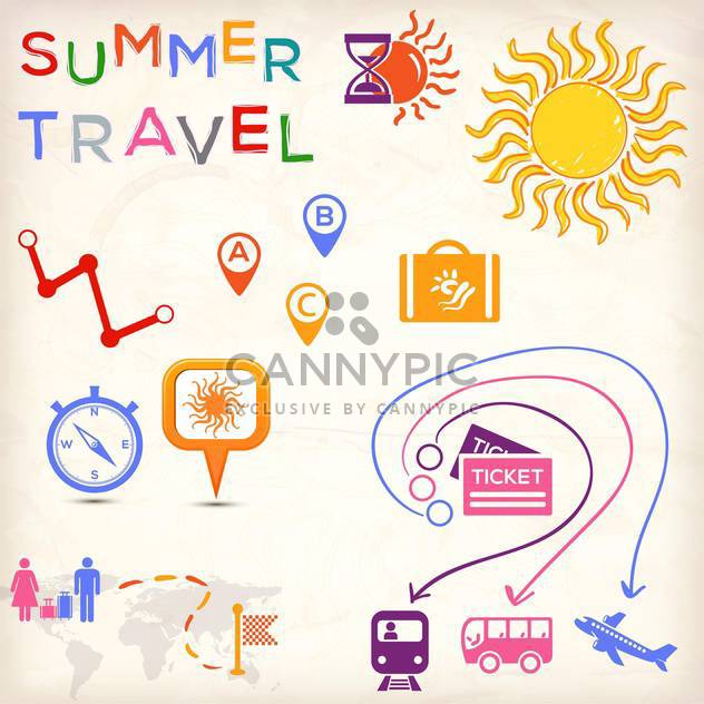set of travel icons - Free vector #134326