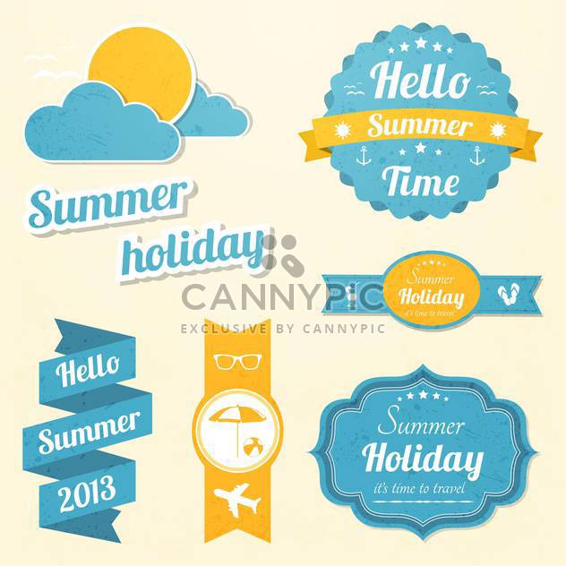 summer holiday vacation signs set - vector gratuit #134376 