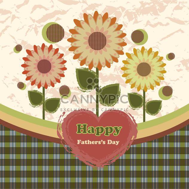 happy fathers day vintage card - vector gratuit #134656 