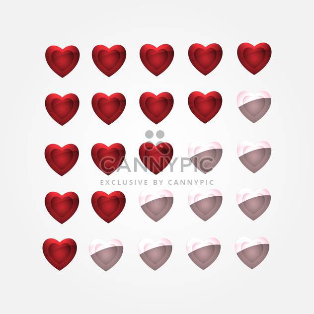 vector set of glossy shiny hearts - vector gratuit #134846 