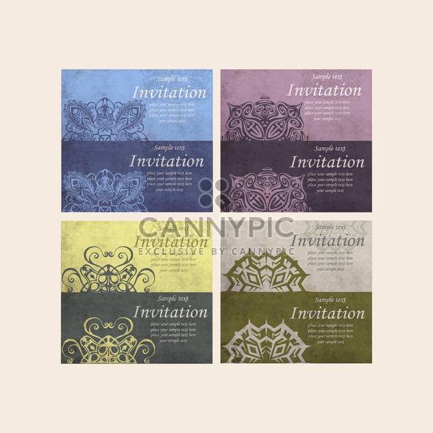 set of retro cards for invitation - Free vector #134966