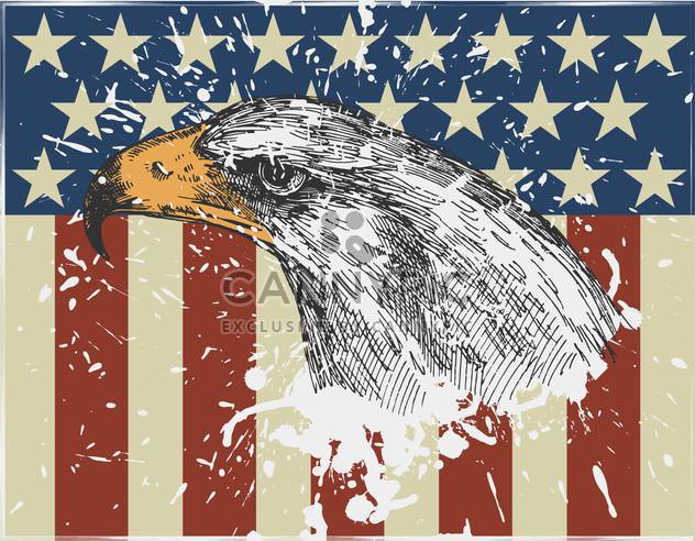 eagle bird on usa american flag background - vector gratuit #135146 
