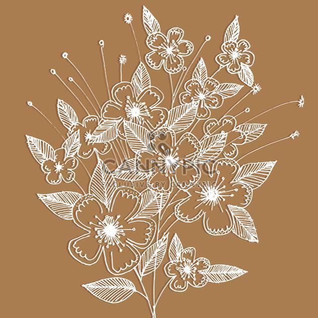 Vector floral background with decoration white flowers on brown background - Kostenloses vector #125786