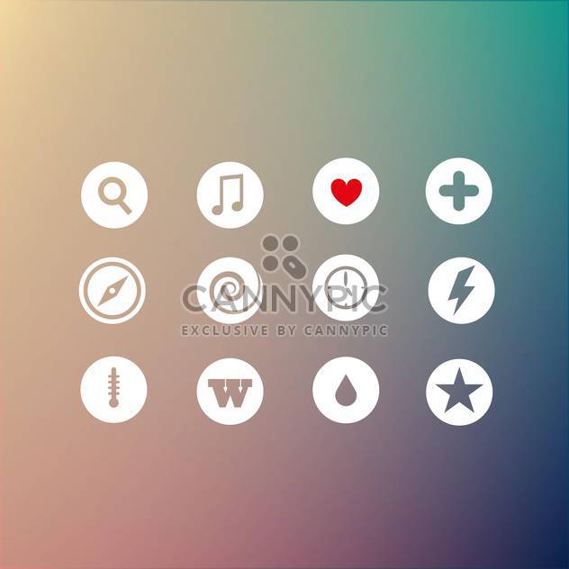 Vector set of different round web icons - vector gratuit #125936 
