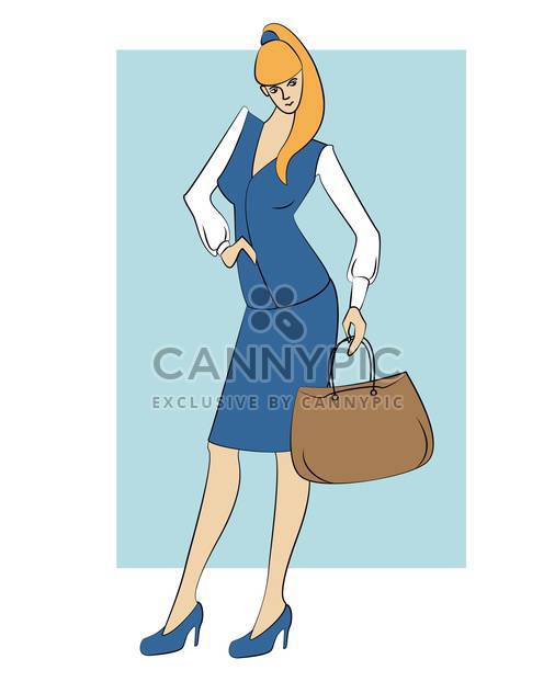 Vector illustration of cartoon businesswoman with handbag - Free vector #126016
