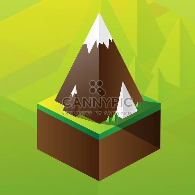Vector illustration of square maquette of mountains on colorful background - Kostenloses vector #126186