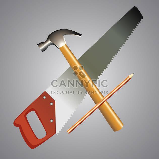 Vector illustration of work tools on grey background - Kostenloses vector #126316