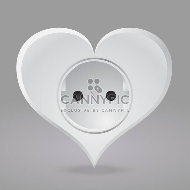 Vector illustration of heart shaped socket on grey background - бесплатный vector #126426