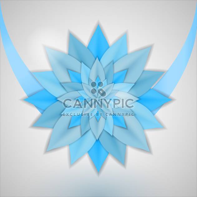 Vector background with abstract blue flower on grey background - Free vector #126436
