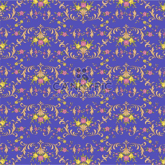 Vector vintage floral blue background with elegance decoration flowers - бесплатный vector #126446