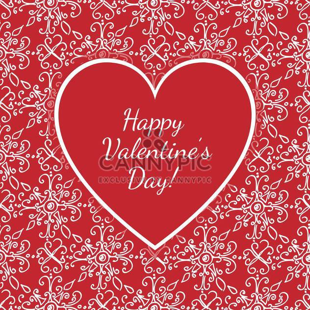 Vector card with congratulations for Valentine's day with floral pattern - vector #126706 gratis