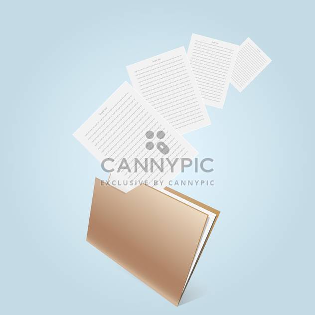 Transparent brown folder on blue background - vector gratuit #126896 