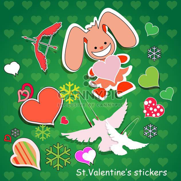 Vector background for Valentine's day with rabbit and hearts - Kostenloses vector #126906