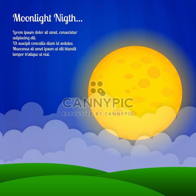 Vector background with clouds and big moon in sky - Kostenloses vector #127106