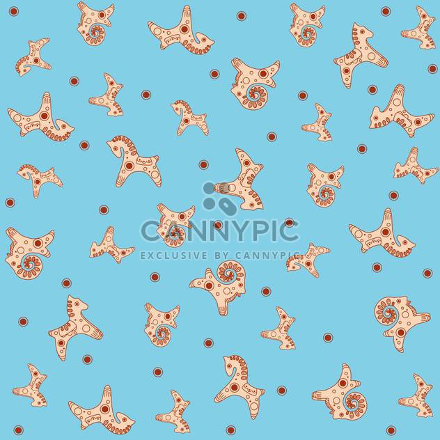 Seamless toy pattern on blue background - бесплатный vector #127136