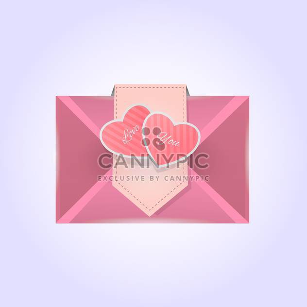 Valentine's day greeting pink color letter with hearts - Free vector #127496