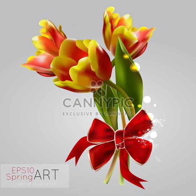 spring background with colorful tulips for greeting card - бесплатный vector #127536