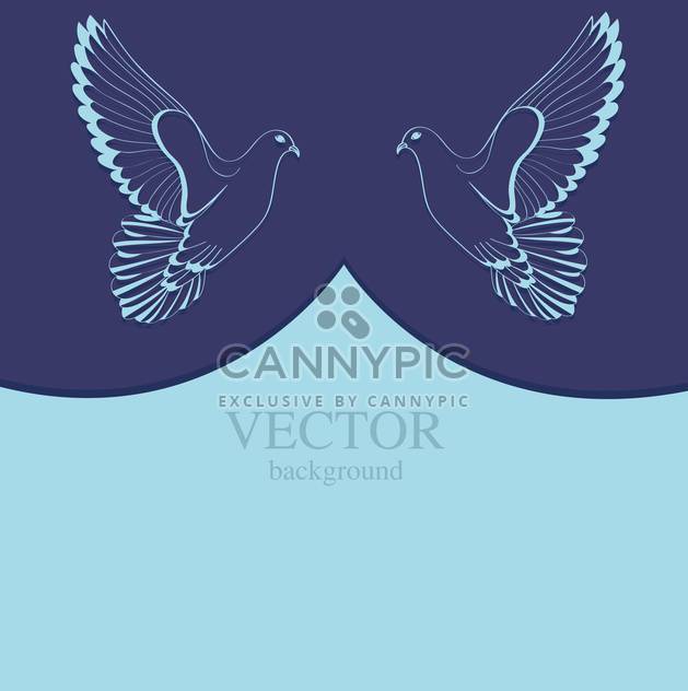 two doves on blue background with text place - Kostenloses vector #127856