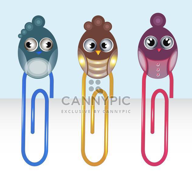 Vector colorful paper clips with birds - vector #128036 gratis