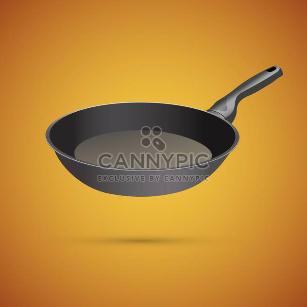 Frying pan vector illustration, on a yellow background - vector gratuit #128196 