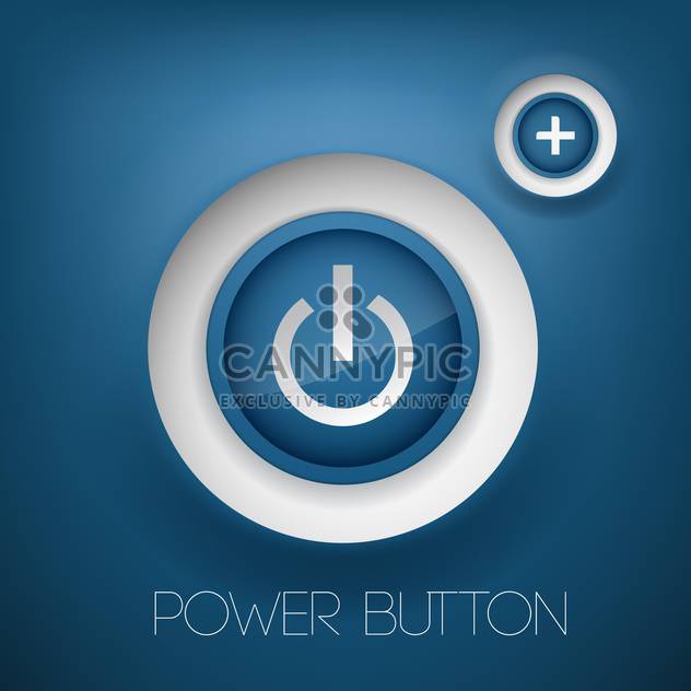 Vector blue power and plus buttons - vector gratuit #128886 