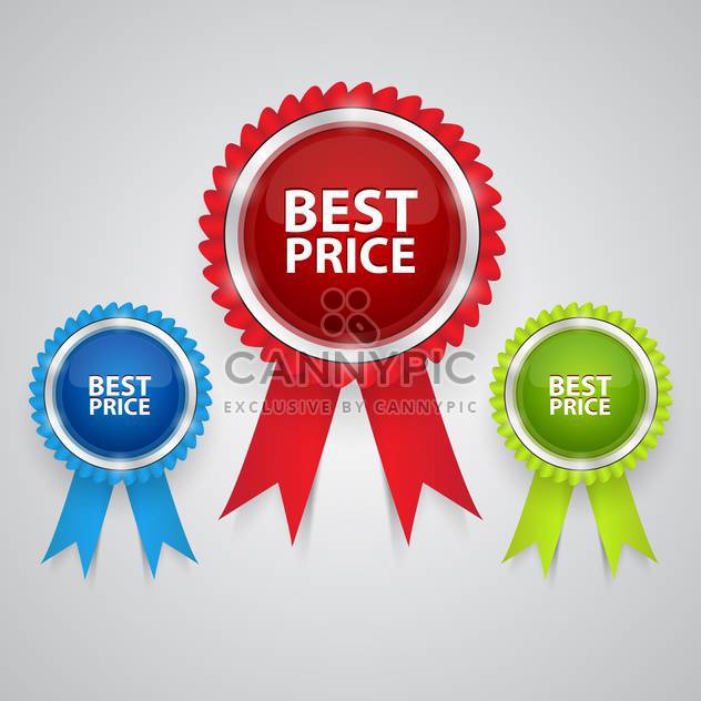 best price labels with ribbons - vector gratuit #129106 