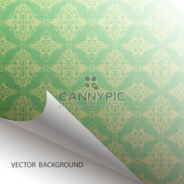 Vector seamless green damask background - vector gratuit #129306 