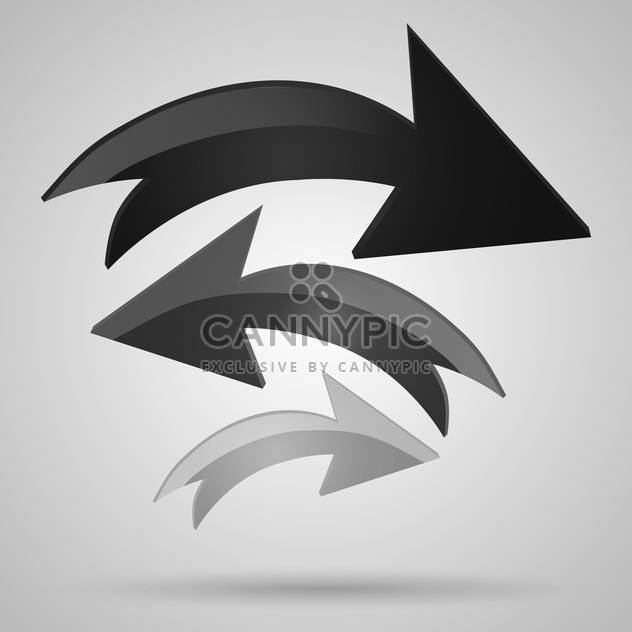 Vector set of three glossy arrows icons on gray background - Free vector #129376
