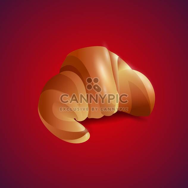 Vector illustration of croissant on red background - vector gratuit #129436 