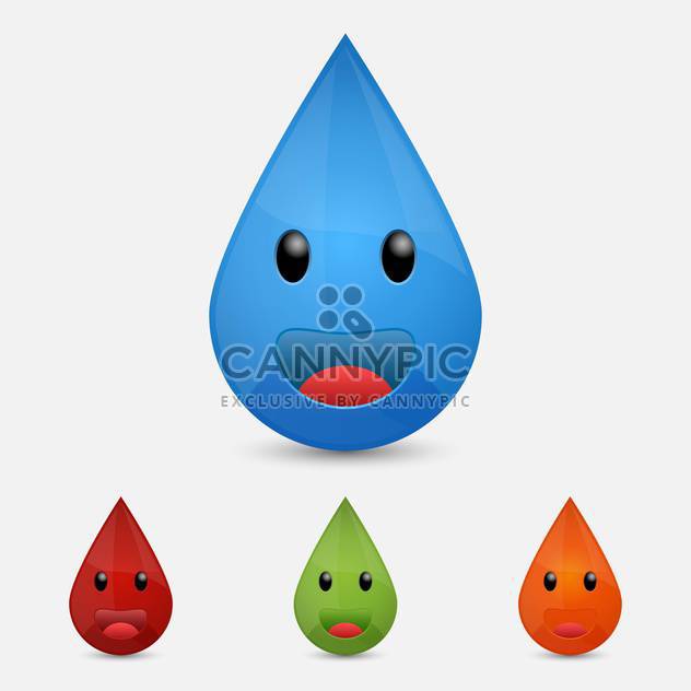 Vector set of colorful drops characters - Kostenloses vector #129596