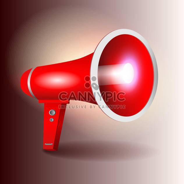 vector illustration of red megaphone on brown background - Free vector #129826