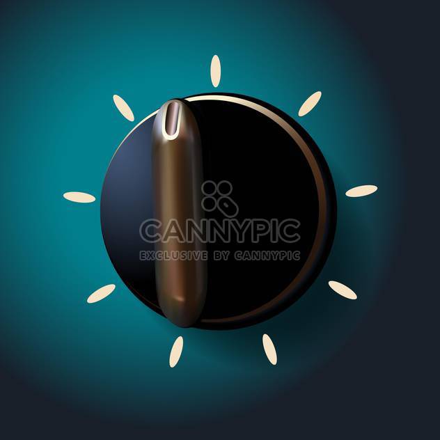Vector illustration of black round switch on green background - Free vector #129846