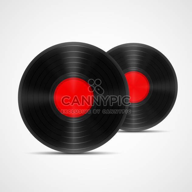 Vector illustration of two vinyl records - Free vector #129956