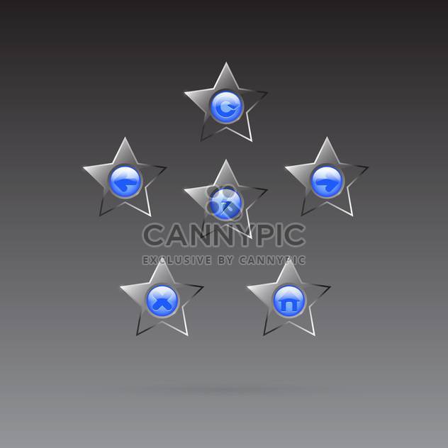 Vector glass star browser buttons set on dark background - vector gratuit #130026 