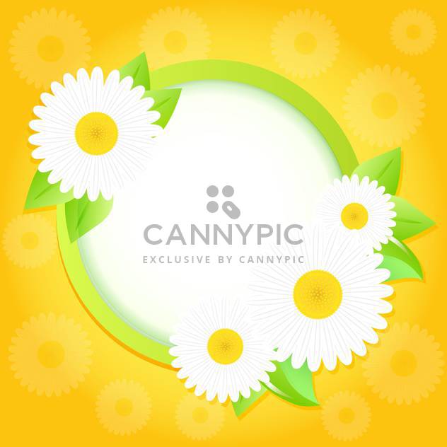 Spring frame with flowers on bright yellow background - бесплатный vector #130056